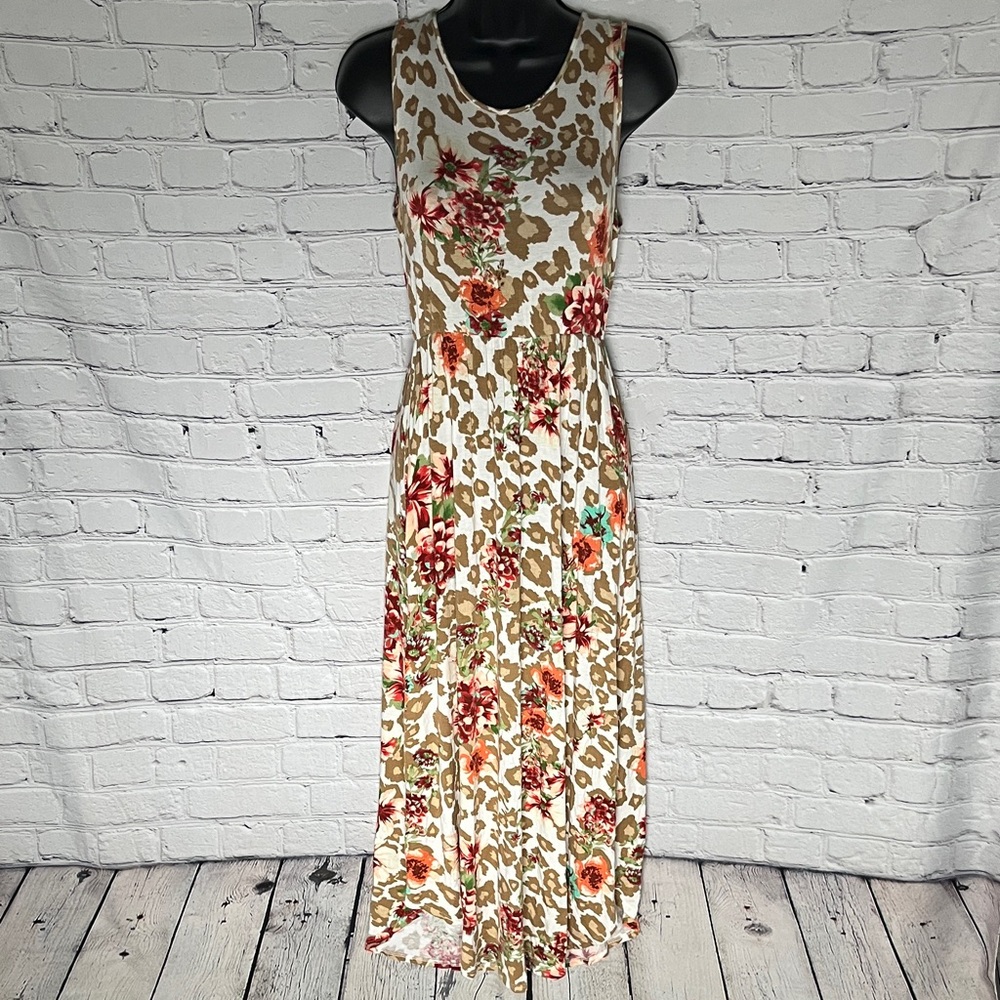 Reborn J Leopard and Floral Maxi Dress